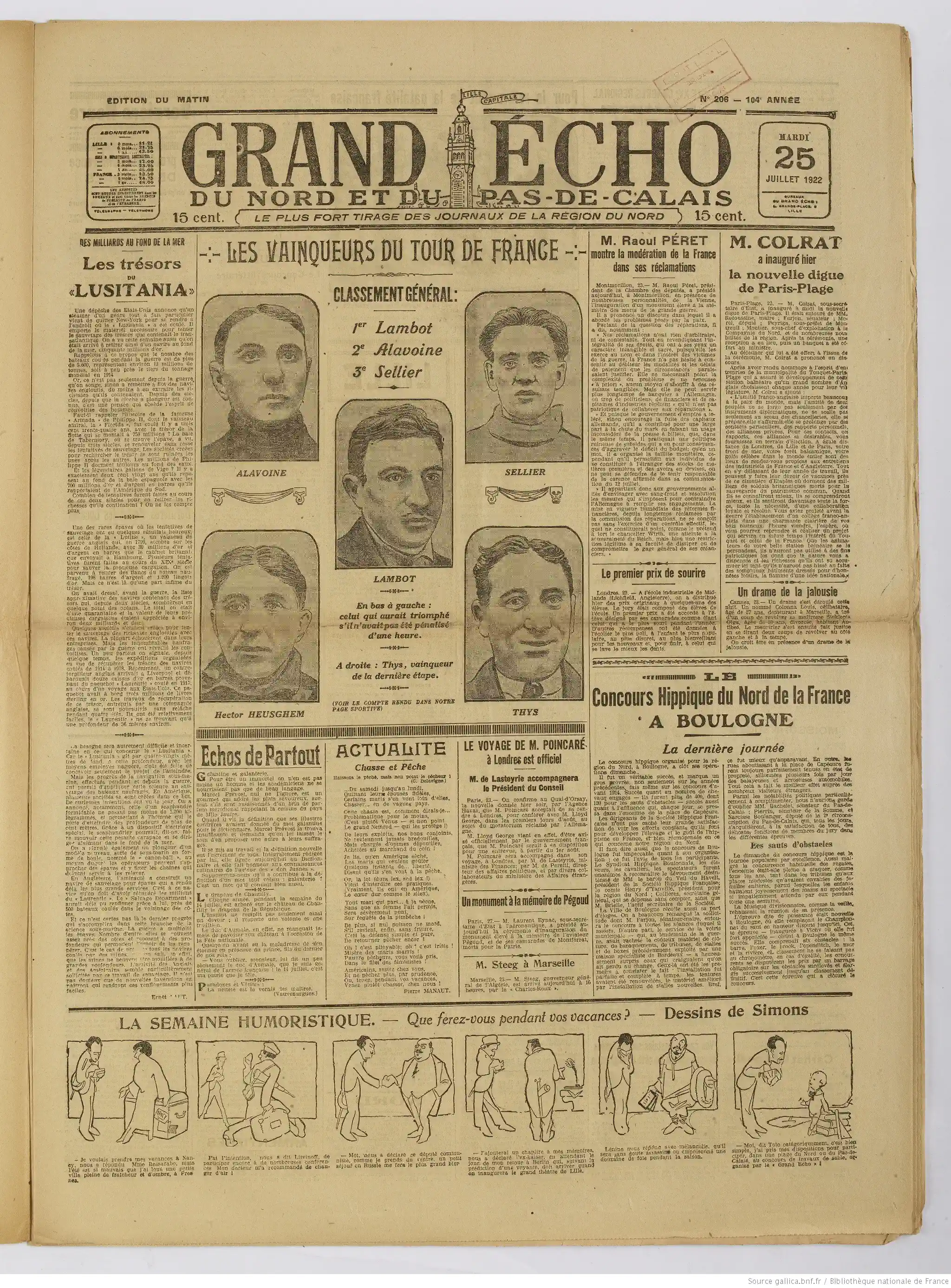 Le Grand écho du Nord la une la galantine les gourmets et l Académie P1