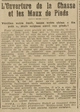 L'ouverture de la Chasse et les maux de pieds Vérifiez votre fusil tenez votre chien fin prêt et soignez vos pieds