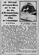Le voyage de France au Maroc par les voies des airs de M. Laurent Eynac, sous-secrétaire d'État de l'aéronautique. Il bat le record du monde aérien des hommes d'État. Jean Castex, ancien premier ministre, en aurait rêvé.