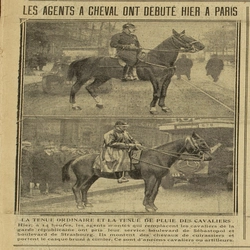 Les agents à cheval ont débuté hier à Paris, en photos la tenue ordinaire et la tenue de pluie des cavaliers