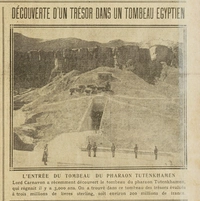 Découverte d'un trésor dans un tombeau égyptien, en photo l'entrée du tombeau nde Tutenkhamen