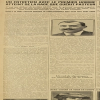 Un entretien avec le premier homme atteint de la rage que guérit Pasteur, jusqu'à sa mort Pasteur demeura en correspondance avec celui qu'il avait sauvé. Le récit de première main de Joseph Meister. La correspondance citée mériterait des recherches, comme d'ailleurs sa vie qui pourrait inspirer une série ou un roman