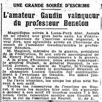 l'amateur Gaudin vainqueur du professeur Béneton