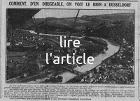 en photo, comment d'un dirigeable on voit le Rhin à Düsseldorf