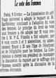 Le vote des femmes : il a été adopté en commission par douze voix contre deux