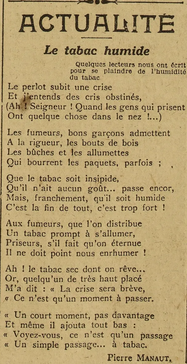 Pierre Manaut poème