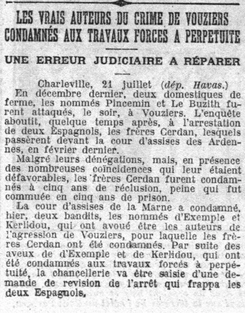erreur du crime de Vouziers