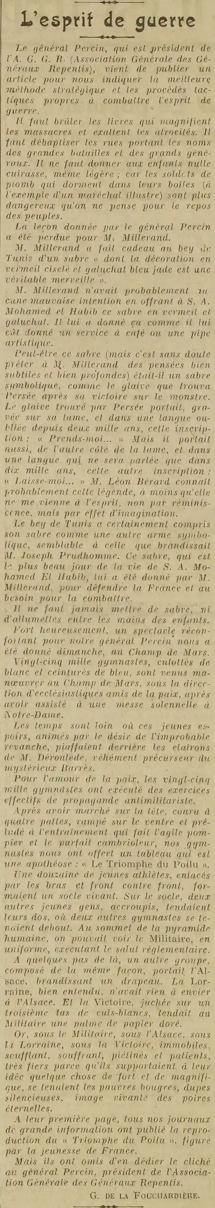 Spirit of war Percin