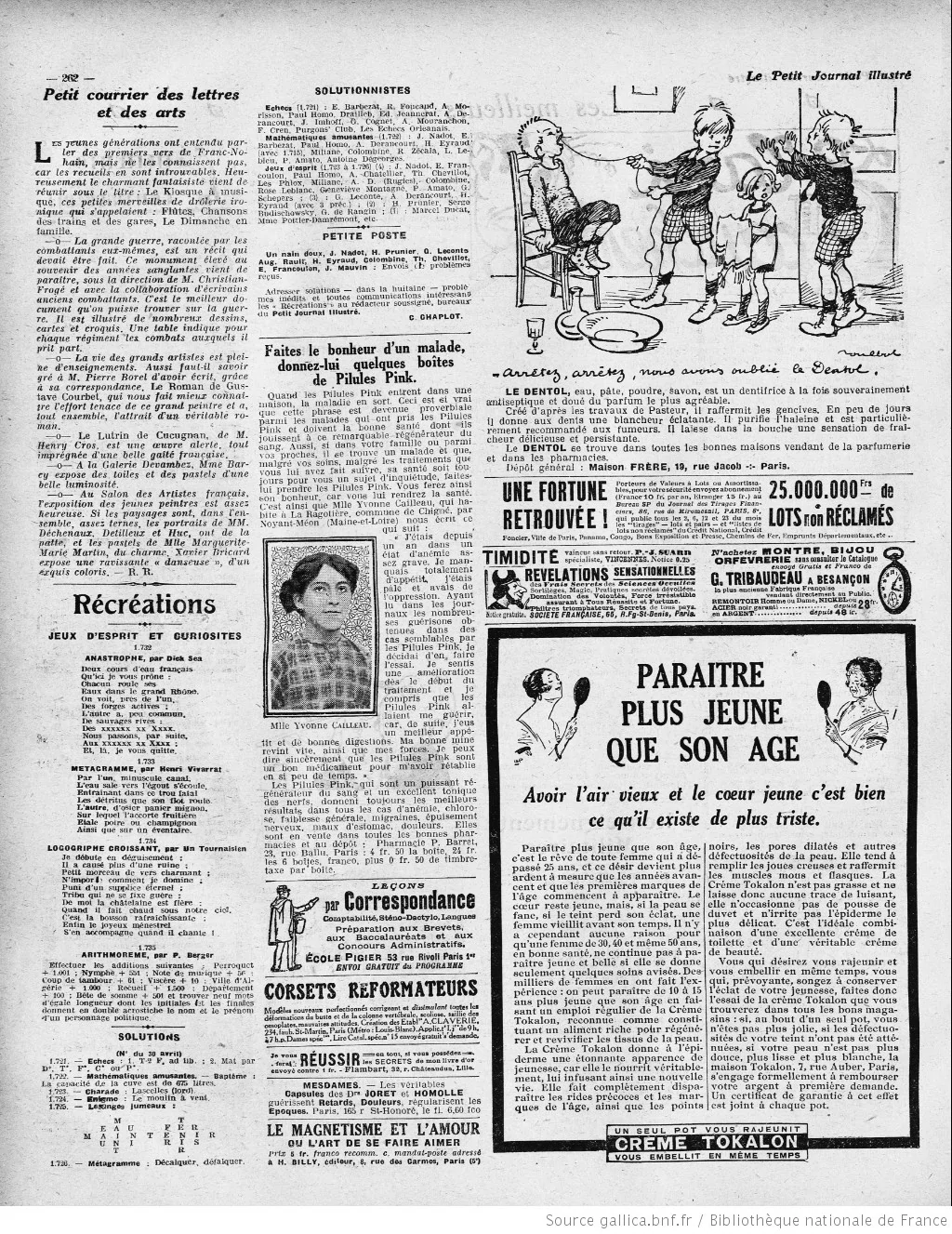 Le Petit journal illustré édition du 28 mai 1922 Récréations page 10 05